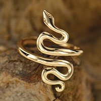 Gold Snake Serpent Energy Adjustable Ring