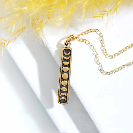 Gold Vertical Moon Phase Necklace